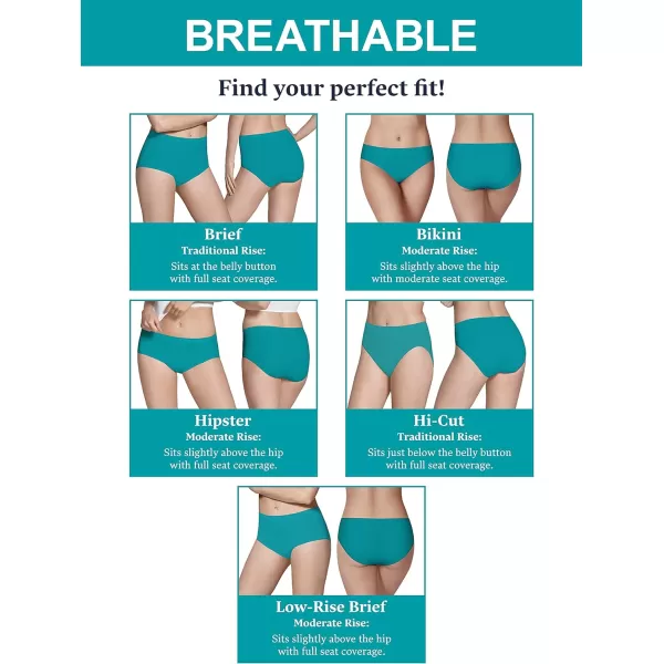 imageFruit of the Loom Womens Breathable Underwear Moisture Wicking Keeps You Cool ampamp Comfortable Available in Plus SizeMicro Mesh  Bikini  8 Pack  WhiteBluePurple