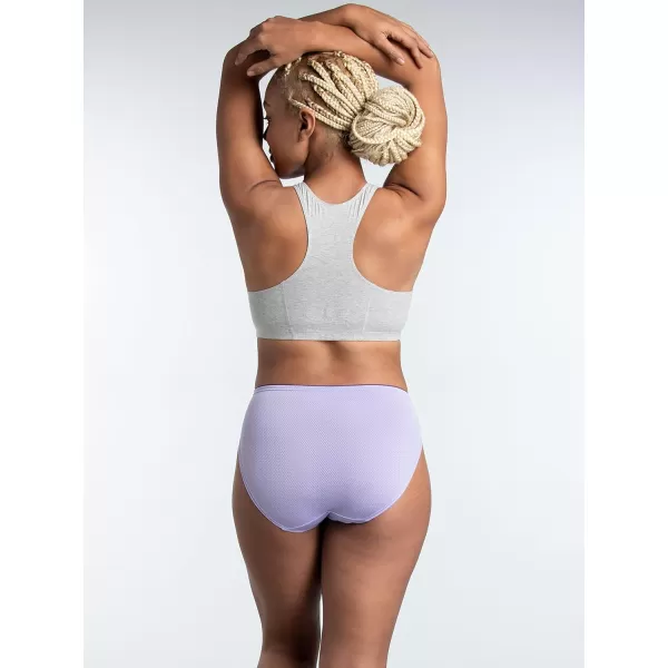 imageFruit of the Loom Womens Breathable Underwear Moisture Wicking Keeps You Cool ampamp Comfortable Available in Plus SizeMicro Mesh  Hi Cut  6 Pack  Colors May Vary
