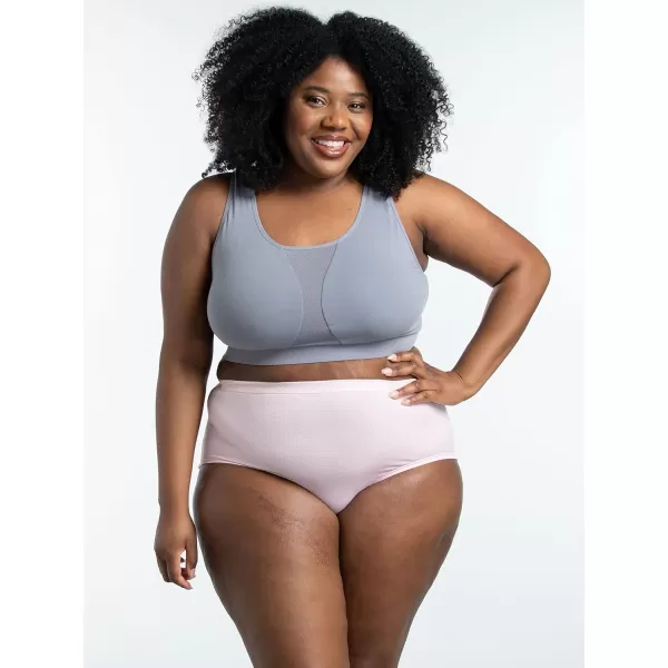 imageFruit of the Loom Womens Breathable Underwear Moisture Wicking Keeps You Cool ampamp Comfortable Available in Plus SizeMicro Mesh  Plus Size Brief  10 Pack  BlackBluePurple