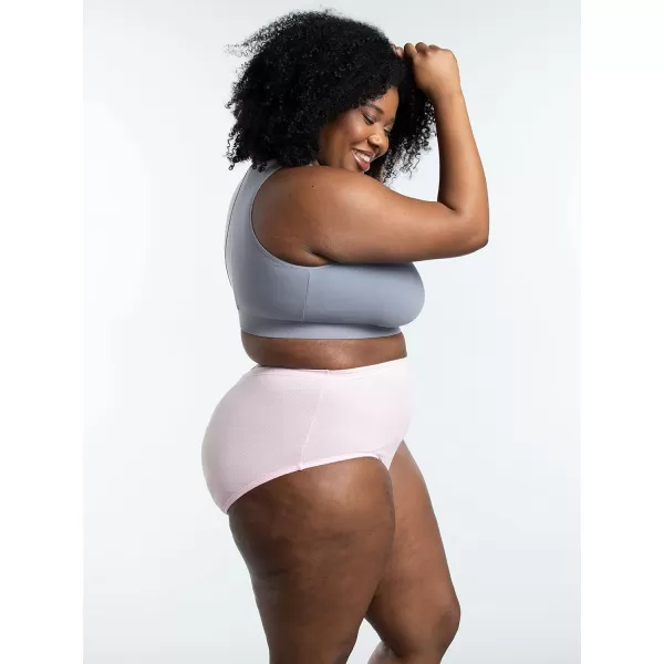 imageFruit of the Loom Womens Breathable Underwear Moisture Wicking Keeps You Cool ampamp Comfortable Available in Plus SizeMicro Mesh  Plus Size Brief  10 Pack  BlackBluePurple
