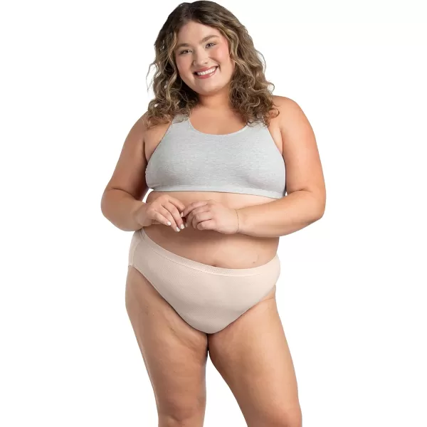 imageFruit of the Loom Womens Breathable Underwear Moisture Wicking Keeps You Cool ampamp Comfortable Available in Plus SizeMicro Mesh  Plus Size Hi Cut  10 Pack  GreyBlackPurple