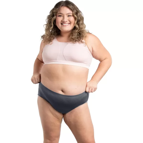 imageFruit of the Loom Womens Breathable Underwear Moisture Wicking Keeps You Cool ampamp Comfortable Available in Plus SizeMicro Mesh  Plus Size Hipster  10 Pack  CreamBlackGrey