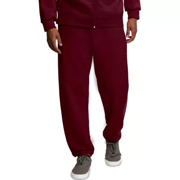 imageFruit of the Loom Eversoft Fleece Elastic Bottom Sweatpants with Pockets Relaxed Fit Moisture Wicking BreathableMaroon