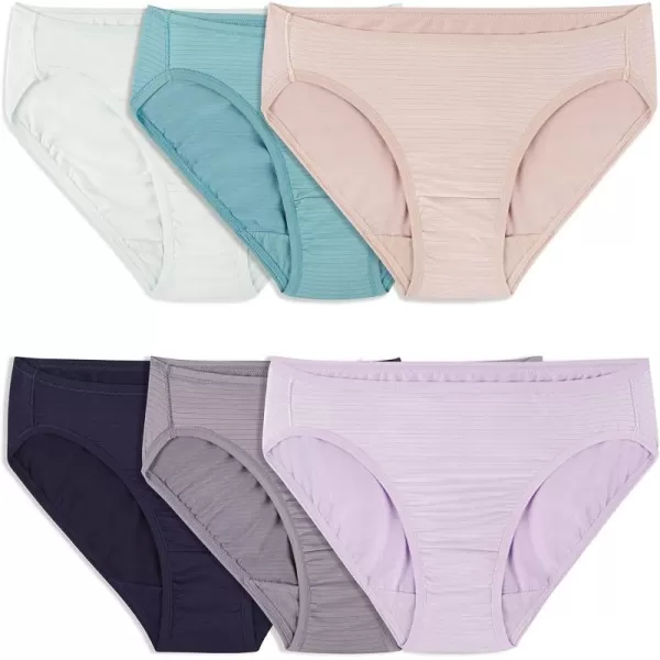 imageFruit of the Loom Womens Breathable Underwear Moisture Wicking Keeps You Cool ampamp Comfortable Available in Plus SizeCooling Stripes  Bikini  6 Pack  Colors May Vary