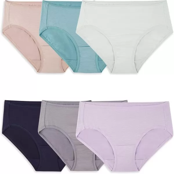 imageFruit of the Loom Womens Breathable Underwear Moisture Wicking Keeps You Cool ampamp Comfortable Available in Plus SizeCooling Stripes  Hipster  6 Pack  Colors May Vary