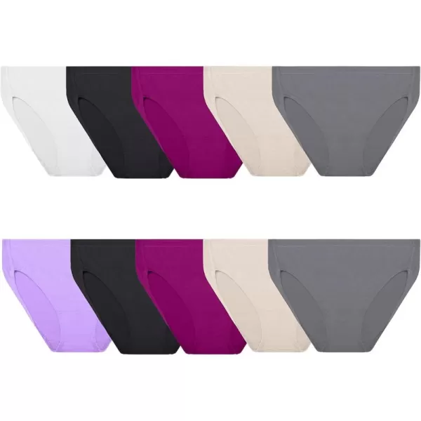 imageFruit of the Loom Womens Breathable Underwear Moisture Wicking Keeps You Cool ampamp Comfortable Available in Plus SizeMicro Mesh  Plus Size Hi Cut  10 Pack  GreyBlackPurple