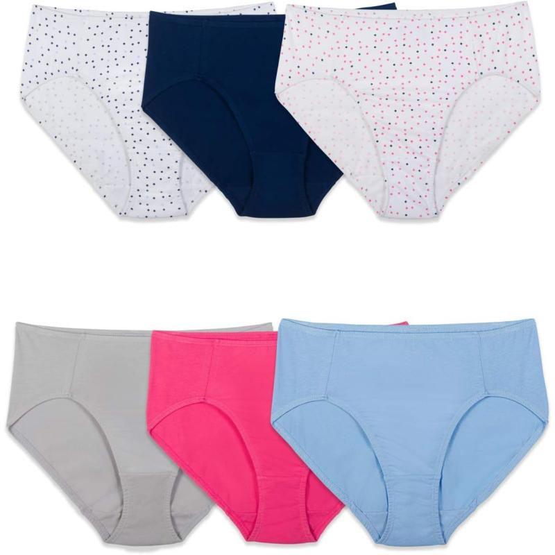 Fruit Of The Loom Women's Tag Free Cotton Hi Cut Panties (Regular & Plus Size), 10 Pack - Assorted Heathers, 9 price in UAE | Amazon UAE