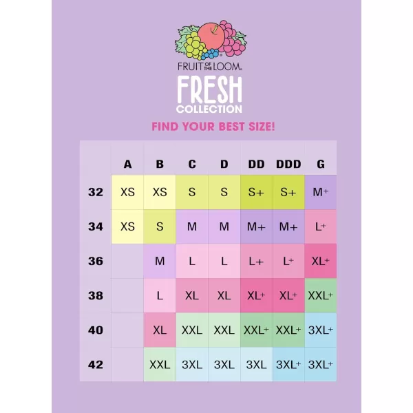imageFruit of the Loom A Fresh Collection Game Changer 2Pack Front ampamp Back Closure Racerback Bras and Comfort for WomenPremium PlumBlack Hue