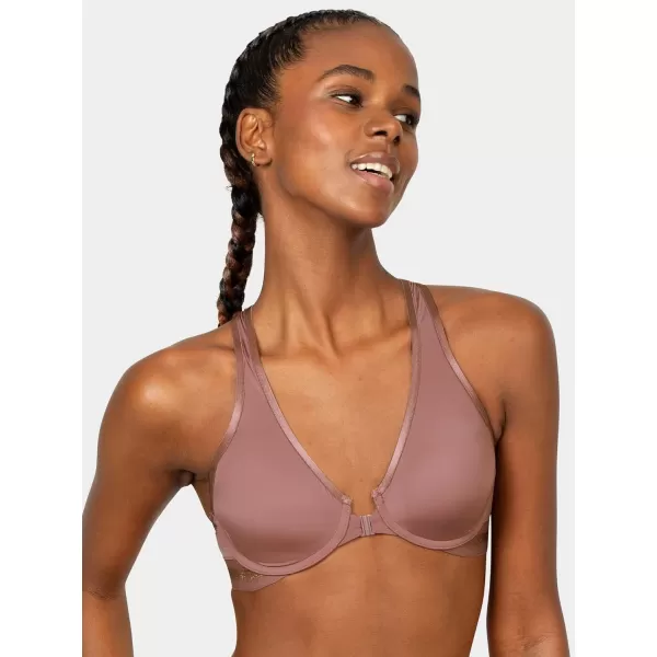 imageFruit of the Loom A Fresh Collection Game Changer 2Pack Front ampamp Back Closure Racerback Bras and Comfort for WomenPremium PlumBlack Hue