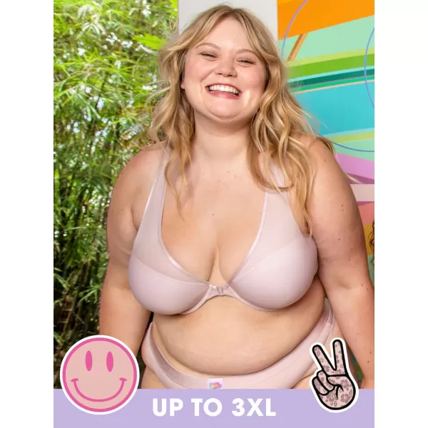 imageFruit of the Loom A Fresh Collection Game Changer 2Pack Front ampamp Back Closure Racerback Bras and Comfort for WomenRose ShadowBlack Hue