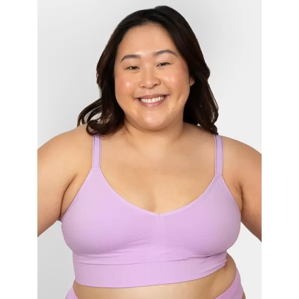 imageFruit of the Loom A Fresh Collection So Comfy 2Pack Womens Seamless Bralettes  Your New Everyday EssentialHeather GreyStellar Orchid