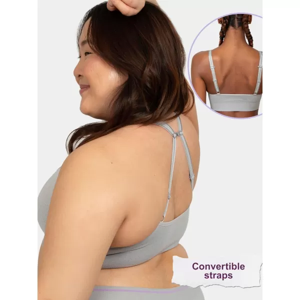 imageFruit of the Loom A Fresh Collection So Comfy 2Pack Womens Seamless Bralettes  Your New Everyday EssentialHeather GreyStellar Orchid
