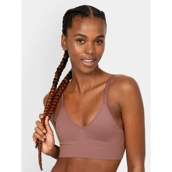 imageFruit of the Loom A Fresh Collection So Comfy 2Pack Womens Seamless Bralettes  Your New Everyday EssentialPremium PlumBlack Hue