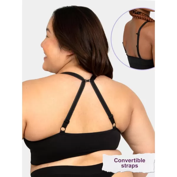 imageFruit of the Loom A Fresh Collection So Comfy 2Pack Womens Seamless Bralettes  Your New Everyday EssentialRose ShadowBlack Hue