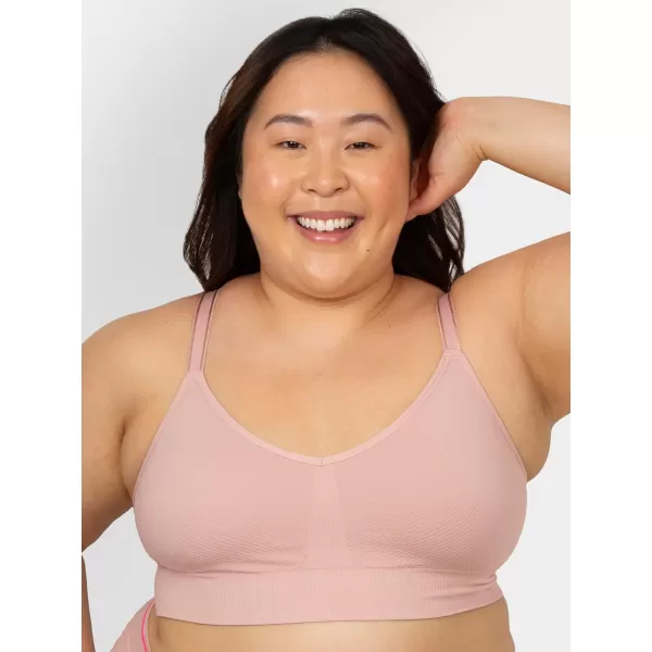 imageFruit of the Loom A Fresh Collection So Comfy 2Pack Womens Seamless Bralettes  Your New Everyday EssentialRose ShadowBlack Hue