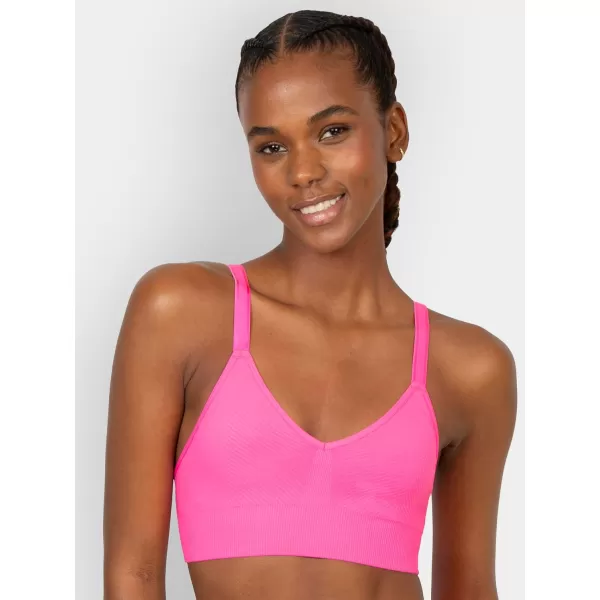imageFruit of the Loom A Fresh Collection So Comfy 2Pack Womens Seamless Bralettes  Your New Everyday EssentialSugar PlumBlack Hue