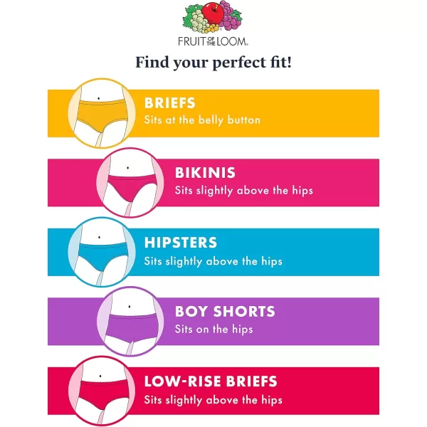 imageFruit of the Loom Girls Cotton Brief Underwear MultipacksLow Rise Brief  10 Pack  PurpleBlueWhite