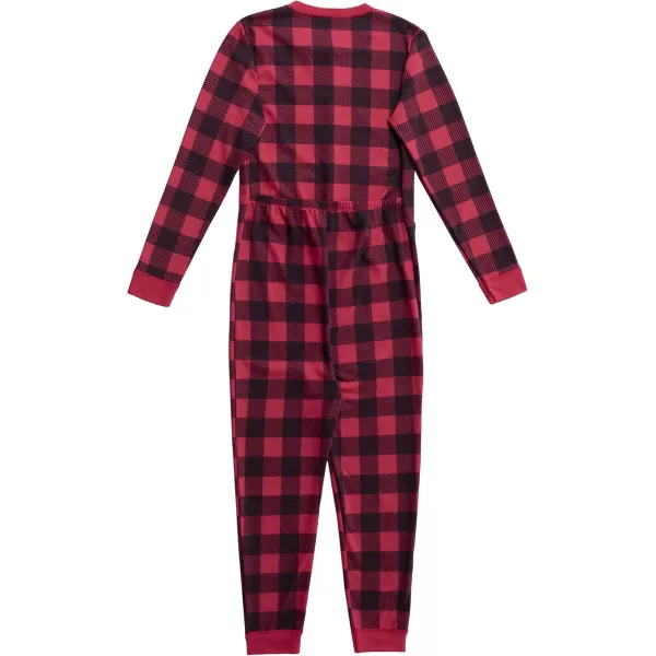 imageFruit of the Loom Kids Premium Thermal Waffle Union SuitBuffalo Check
