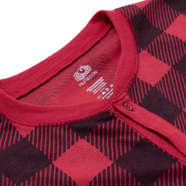 imageFruit of the Loom Kids Premium Thermal Waffle Union SuitBuffalo Check