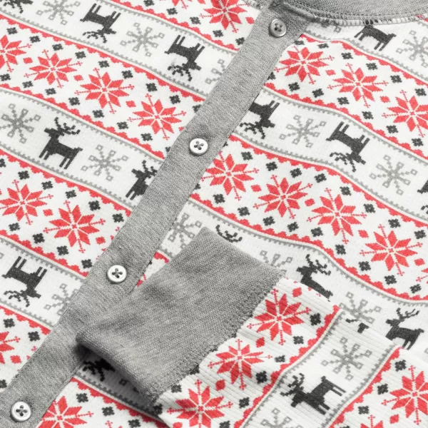 imageFruit of the Loom Kids Premium Thermal Waffle Union SuitFair Isle White