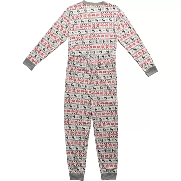 imageFruit of the Loom Kids Premium Thermal Waffle Union SuitFair Isle White