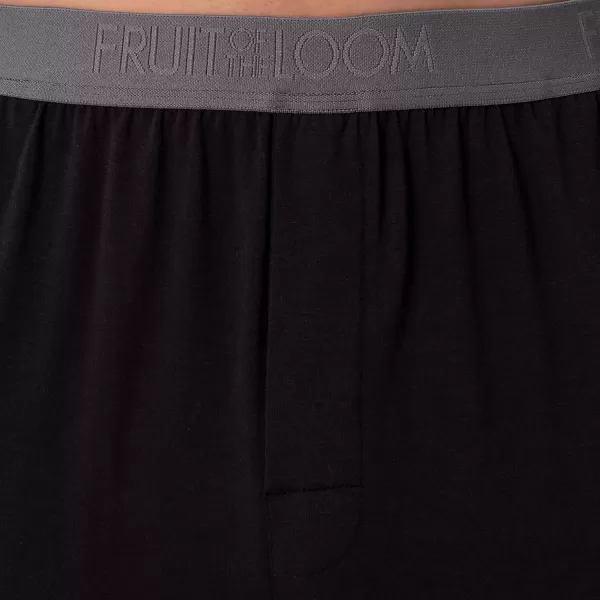 imageFruit of the Loom Mens 360 Stretch 2Pack Jogger Pajama Sleep PantBlackGrey Heather