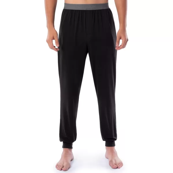 imageFruit of the Loom Mens 360 Stretch 2Pack Jogger Pajama Sleep PantBlackGrey Heather