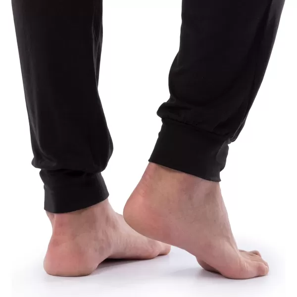 imageFruit of the Loom Mens 360 Stretch 2Pack Jogger Pajama Sleep PantBlackGrey Heather
