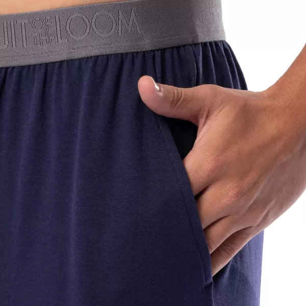 imageFruit of the Loom Mens 360 Stretch 2Pack Jogger Pajama Sleep PantGrey HeatherNavy