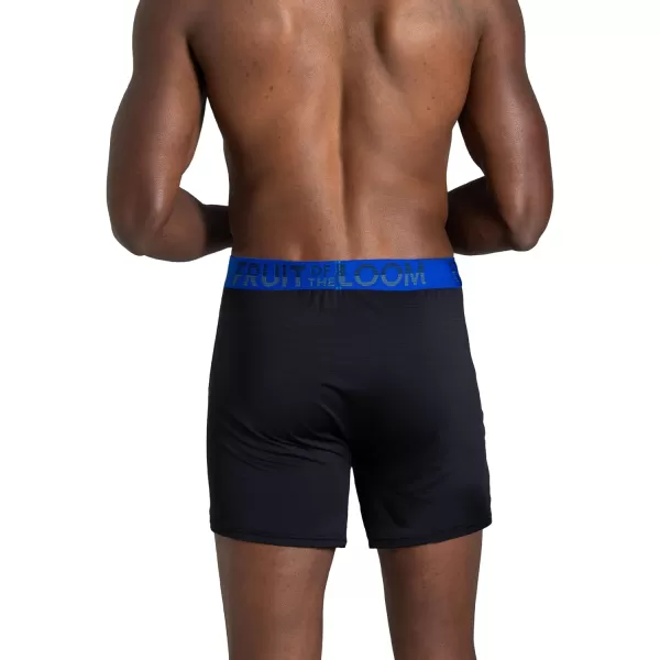 imageFruit of the Loom Mens 360 Stretch Boxer Briefs High Performance Stretch Quick Dry ampamp Moisture WickingCooling Channels  3 Pack  Colors May Vary
