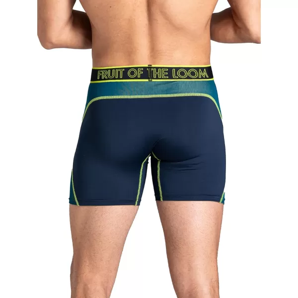 imageFruit of the Loom Mens 360 Stretch Boxer Briefs High Performance Stretch Quick Dry ampamp Moisture WickingMax Flex Zones  3 Pack  Colors May Vary