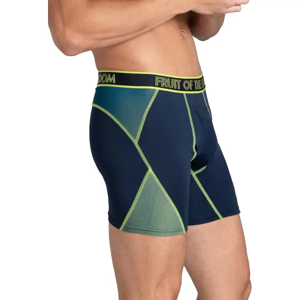 imageFruit of the Loom Mens 360 Stretch Boxer Briefs High Performance Stretch Quick Dry ampamp Moisture WickingMax Flex Zones  3 Pack  Colors May Vary