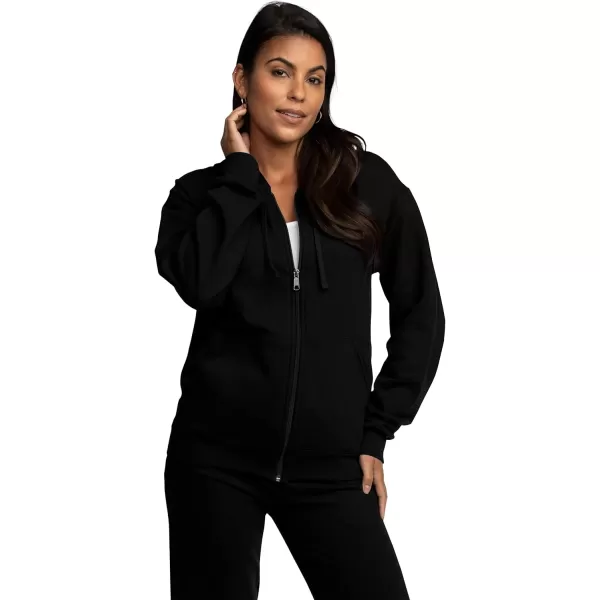 imageFruit of the Loom Mens Eversoft Fleece Hoodies Moisture Wicking ampamp Breathable Full Zip Hooded SweatshirtBlack Full Zip