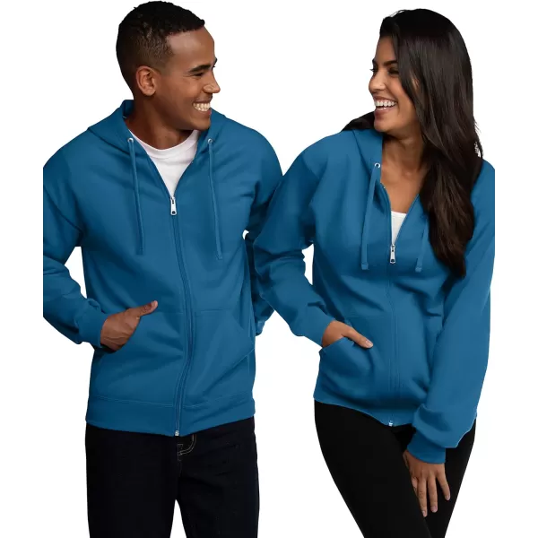 imageFruit of the Loom Mens Eversoft Fleece Hoodies Moisture Wicking ampamp Breathable Full Zip Hooded SweatshirtBlue