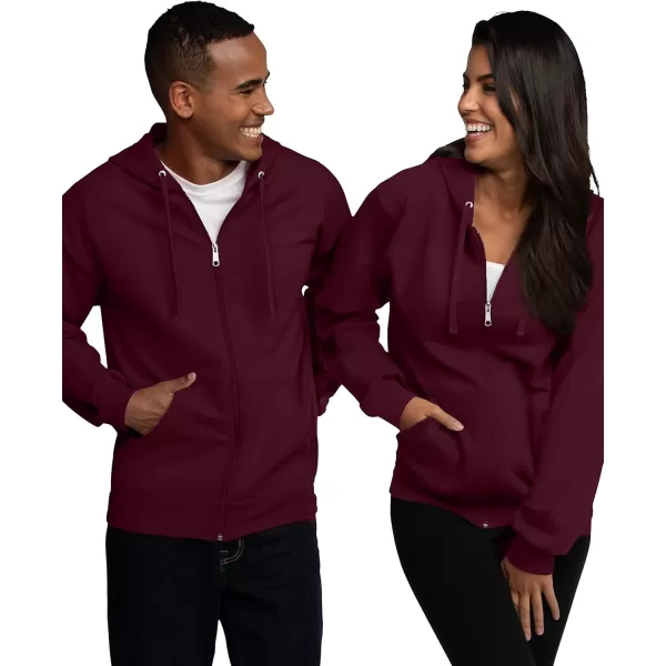 imageFruit of the Loom Mens Eversoft Fleece Hoodies Moisture Wicking ampamp Breathable Full Zip Hooded SweatshirtMaroon Full Zip
