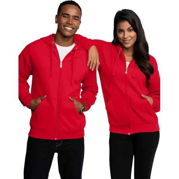 imageFruit of the Loom Mens Eversoft Fleece Hoodies Moisture Wicking ampamp Breathable Full Zip Hooded SweatshirtRed Full Zip