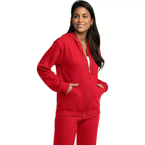 imageFruit of the Loom Mens Eversoft Fleece Hoodies Moisture Wicking ampamp Breathable Full Zip Hooded SweatshirtRed Full Zip