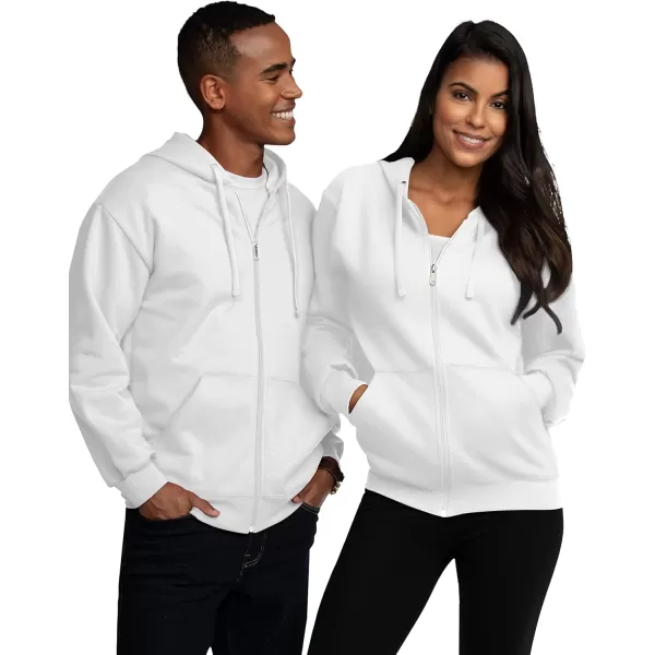 imageFruit of the Loom Mens Eversoft Fleece Hoodies Moisture Wicking ampamp Breathable Full Zip Hooded SweatshirtWhite Full Zip