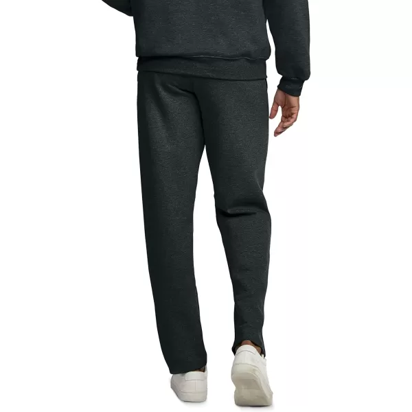 imageFruit of the Loom Mens Eversoft Fleece Open Bottom Sweatpants with Pockets Relaxed Fit Moisture Wicking BreathableBlack Heather