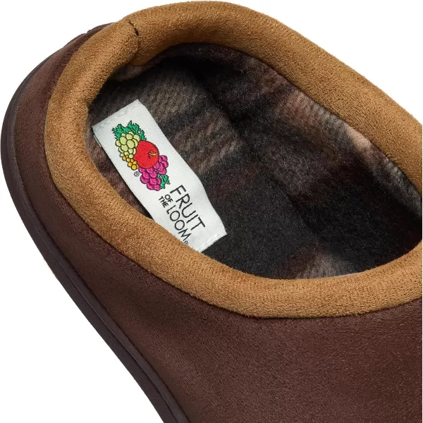imageFruit of the Loom Mens Microsuede Clog  Comfortable Memory Foam Sole IndoorOutdoor Machine WashableBrown