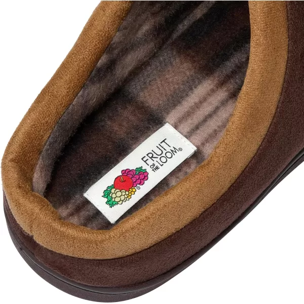imageFruit of the Loom Mens Microsuede Clog  Comfortable Memory Foam Sole IndoorOutdoor Machine WashableBrown