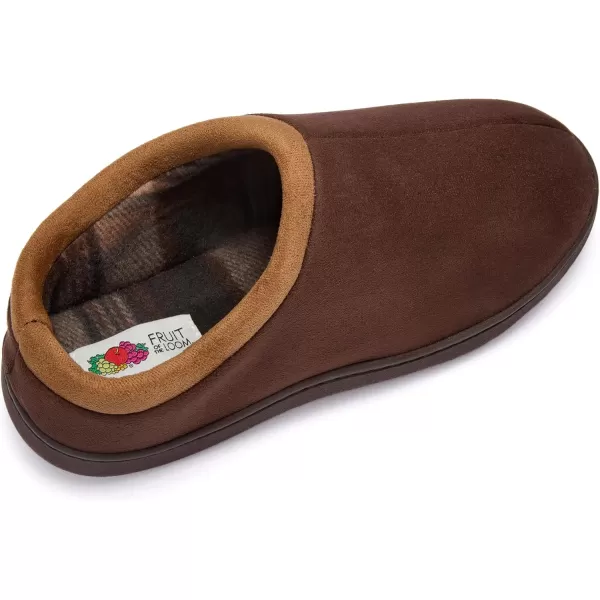 imageFruit of the Loom Mens Microsuede Clog  Comfortable Memory Foam Sole IndoorOutdoor Machine WashableBrown