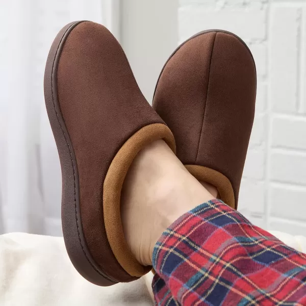 imageFruit of the Loom Mens Microsuede Clog  Comfortable Memory Foam Sole IndoorOutdoor Machine WashableBrown