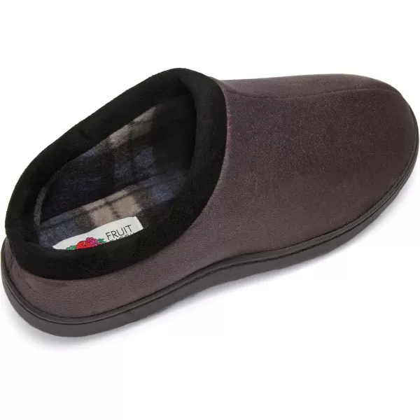 imageFruit of the Loom Mens Microsuede Clog  Comfortable Memory Foam Sole IndoorOutdoor Machine WashableGrey