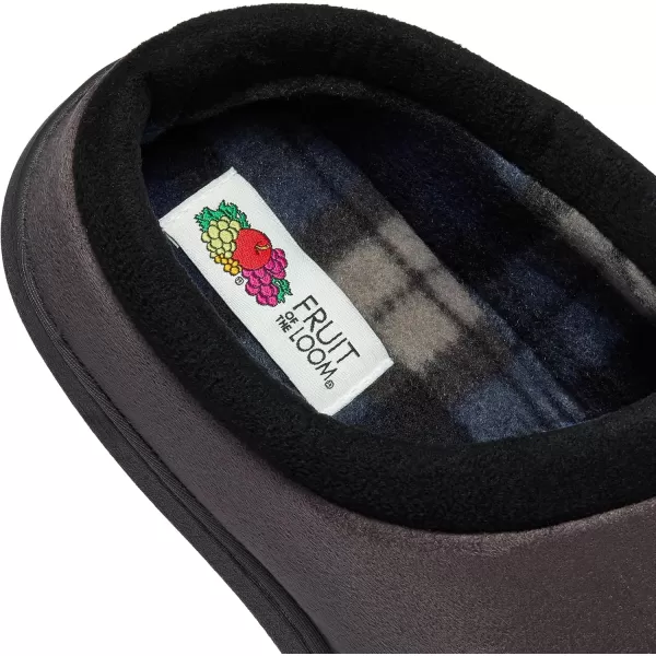 imageFruit of the Loom Mens Microsuede Clog  Comfortable Memory Foam Sole IndoorOutdoor Machine WashableGrey