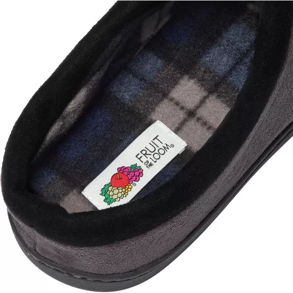 imageFruit of the Loom Mens Microsuede Clog  Comfortable Memory Foam Sole IndoorOutdoor Machine WashableGrey