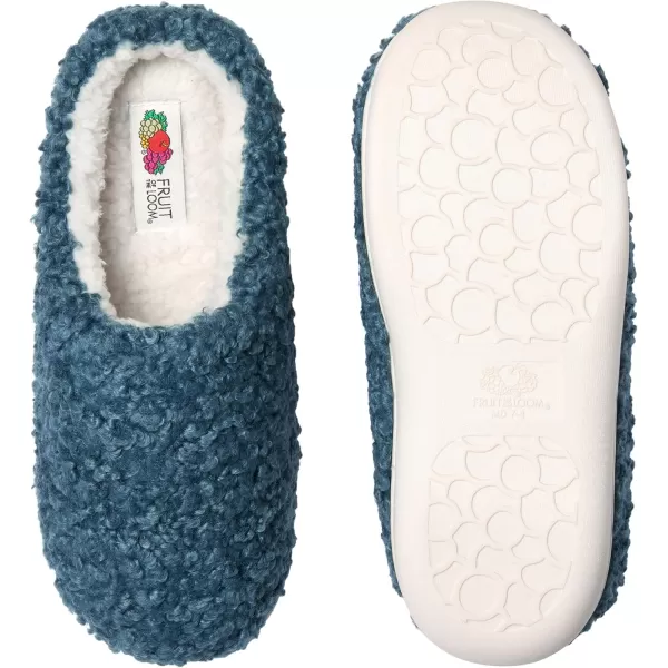 imageFruit of the Loom Womens Berber Clog  Comfortable Memory Foam Sole IndoorOutdoor Machine WashableBlue