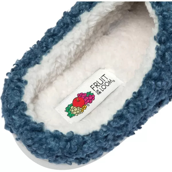 imageFruit of the Loom Womens Berber Clog  Comfortable Memory Foam Sole IndoorOutdoor Machine WashableBlue