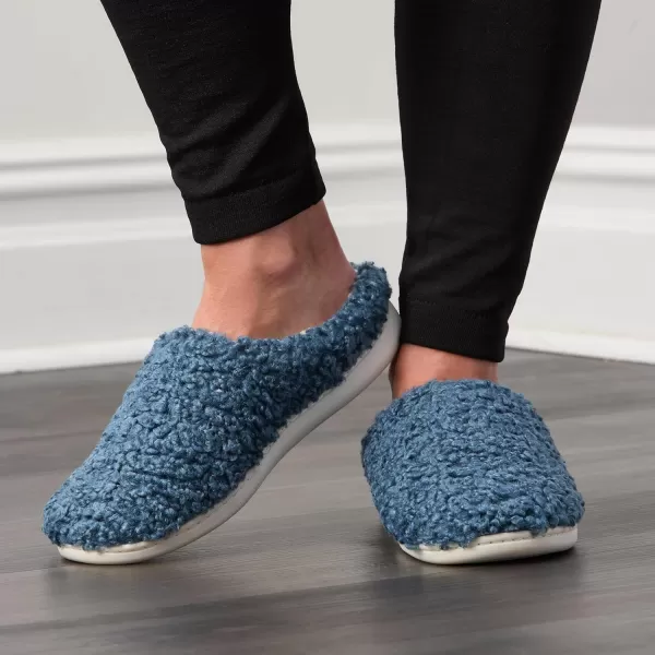 imageFruit of the Loom Womens Berber Clog  Comfortable Memory Foam Sole IndoorOutdoor Machine WashableBlue