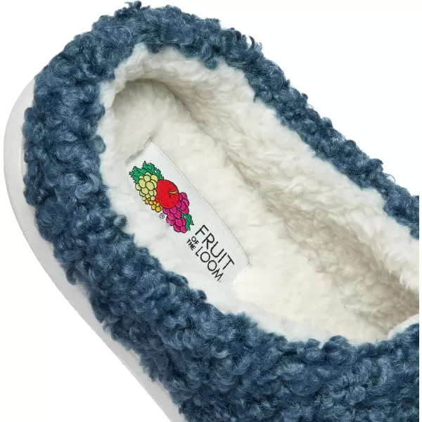 imageFruit of the Loom Womens Berber Clog  Comfortable Memory Foam Sole IndoorOutdoor Machine WashableBlue
